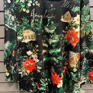 NWT Festive Holiday Print Women's Top